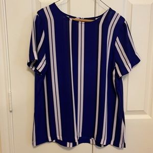 Short sleeve striped blouse